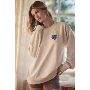 Liv Lee x Anthropologie Crew-Neck Sweatshirt Top Patchwork Oversized M 284157